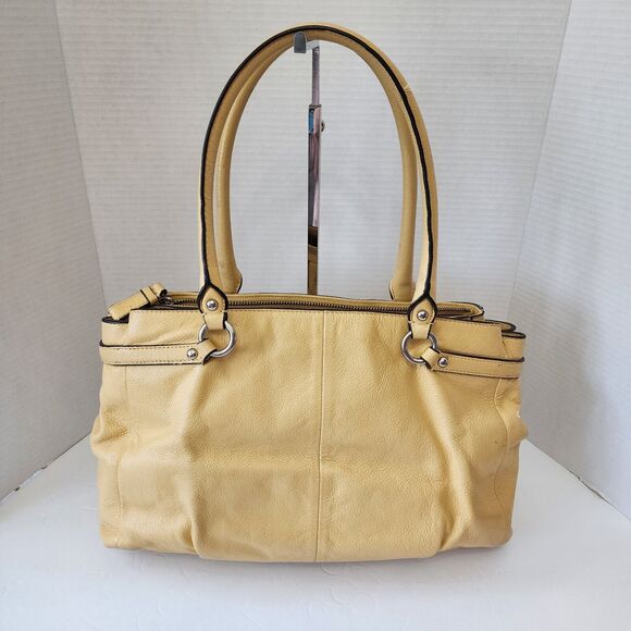Coach Madison Kara Handbag Canary Yellow Pebbled  Leather  M1220-22262 - Picture 7 of 16